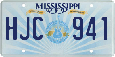 MS license plate HJC941