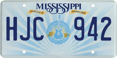 MS license plate HJC942