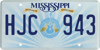 MS license plate HJC943