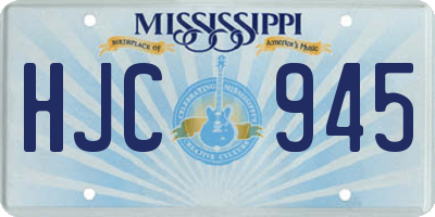MS license plate HJC945