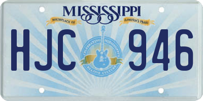 MS license plate HJC946