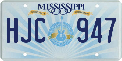 MS license plate HJC947
