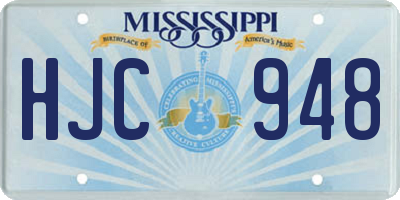 MS license plate HJC948