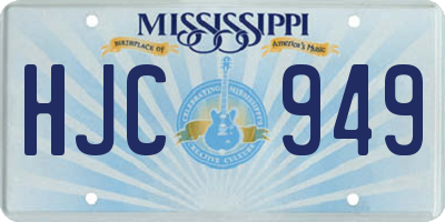 MS license plate HJC949