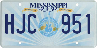 MS license plate HJC951
