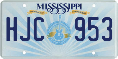 MS license plate HJC953