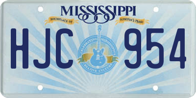 MS license plate HJC954