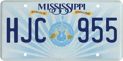 MS license plate HJC955