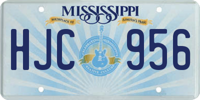 MS license plate HJC956