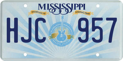 MS license plate HJC957