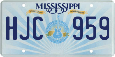 MS license plate HJC959