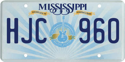 MS license plate HJC960