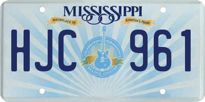MS license plate HJC961