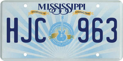 MS license plate HJC963