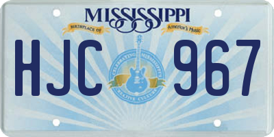 MS license plate HJC967