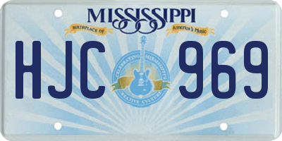 MS license plate HJC969