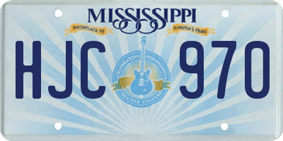 MS license plate HJC970