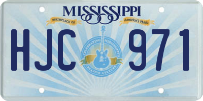 MS license plate HJC971