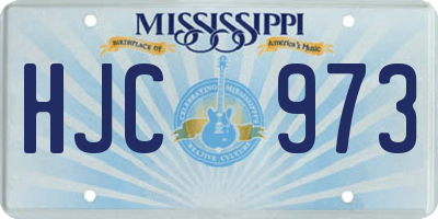 MS license plate HJC973
