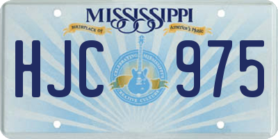 MS license plate HJC975