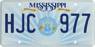 MS license plate HJC977