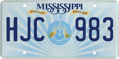 MS license plate HJC983
