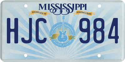 MS license plate HJC984