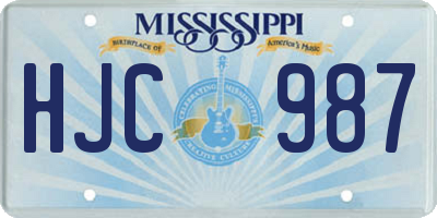 MS license plate HJC987