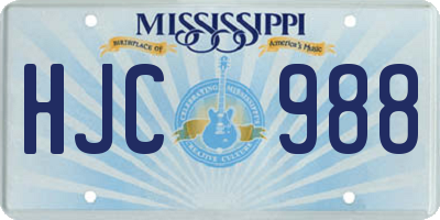MS license plate HJC988