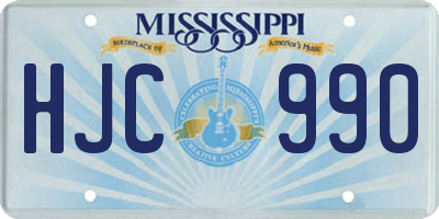 MS license plate HJC990