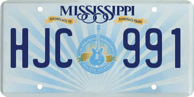 MS license plate HJC991