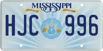 MS license plate HJC996