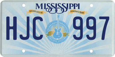 MS license plate HJC997