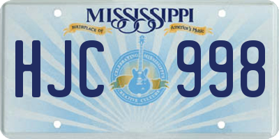 MS license plate HJC998