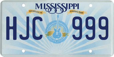 MS license plate HJC999
