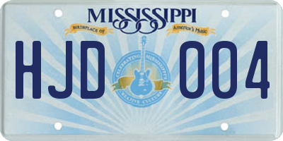 MS license plate HJD004