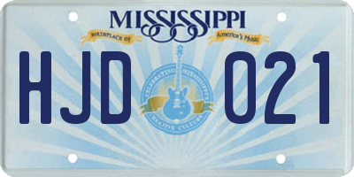 MS license plate HJD021