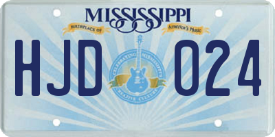 MS license plate HJD024