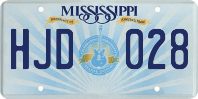 MS license plate HJD028