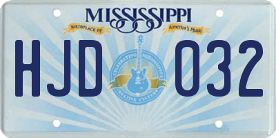 MS license plate HJD032
