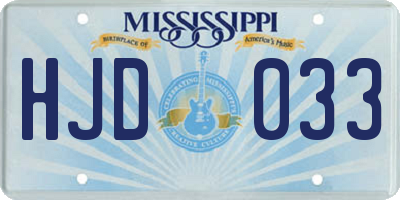 MS license plate HJD033