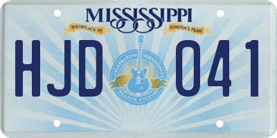 MS license plate HJD041