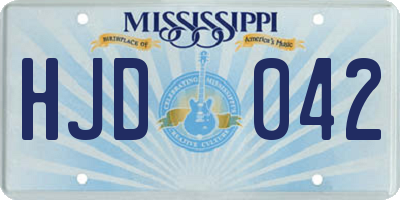 MS license plate HJD042
