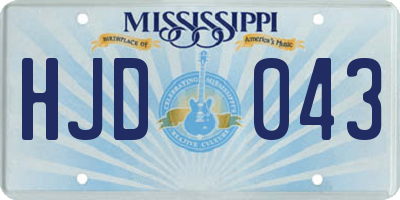 MS license plate HJD043