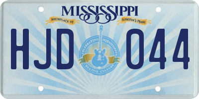 MS license plate HJD044