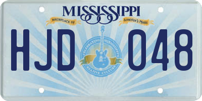 MS license plate HJD048