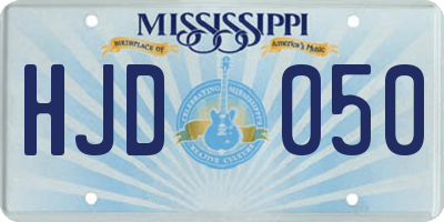 MS license plate HJD050