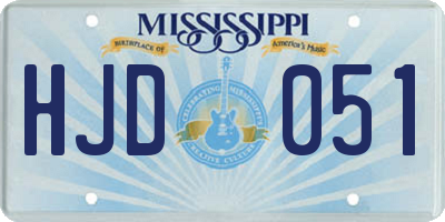 MS license plate HJD051
