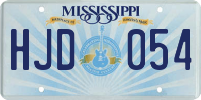 MS license plate HJD054