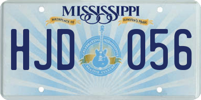 MS license plate HJD056